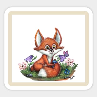 Little red fox Sticker